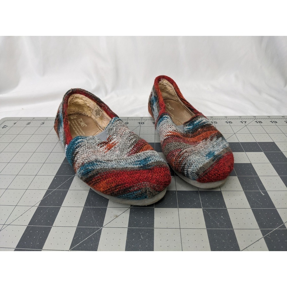Toms‎ Womens Shoes Flats Sz 6 Red Gray